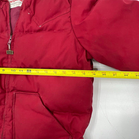 Vintage 80s Walls Burgundy Blizzard-Pruf Down Puffer Jacket Coat Men's 36 S