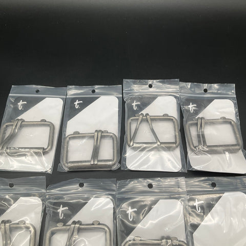 Tandy Leather Antique Nickel 2" Heel Bar Roller 2-Prong Belt Buckles Lot of 12