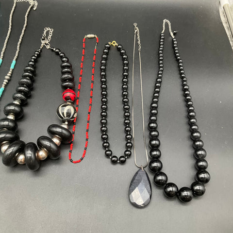 Mixed Costume Jewelry Lot of 10 Necklaces Beaded Southwestern Statement Styles
