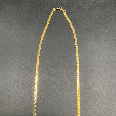 Vintage 14K GP Gold Plated Flat Interlocking Link Chain Necklace 19"