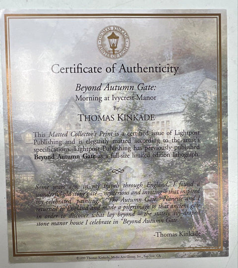 Thomas Kinkade Matted Collector's Print Lot 5 Works with COA Landscape 11x14