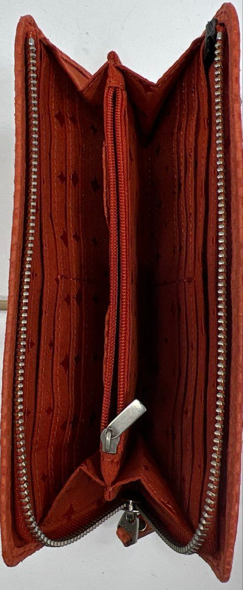 Fossil Leather Zip Around Wallets Black Tan Orange Lot of 3
