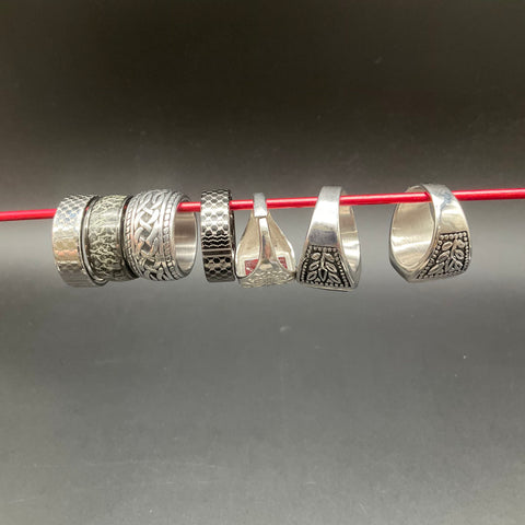 Men's Fashion Rings Jewelry Lot of 8 Signet Celtic Knot Bands Size 9-12