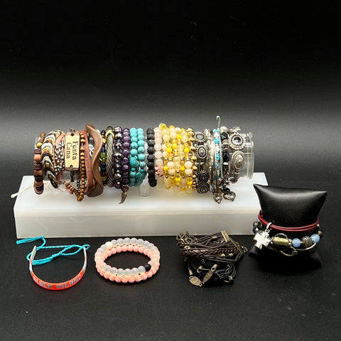 Bohemian Southwestern Beaded & Souvenir Jewelry Lot of 25 Bracelets Cuffs