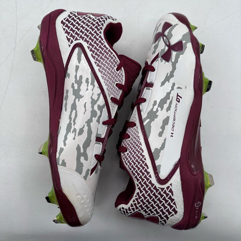 Under Armour Deception DT Maroon White Camo Baseball Cleats Size 9