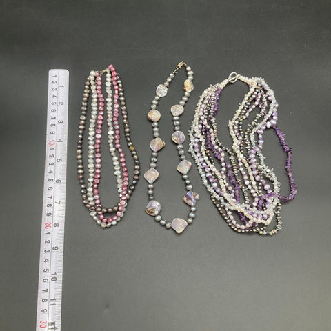 Sterling Silver 925 Freshwater Pearl Jewelry Lot 3 Multi-strand Necklaces