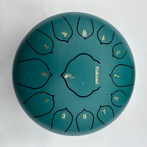 Rakumi Steel Tongue Drum 12 Inch 13 Notes C Major Percussion Kit Teal