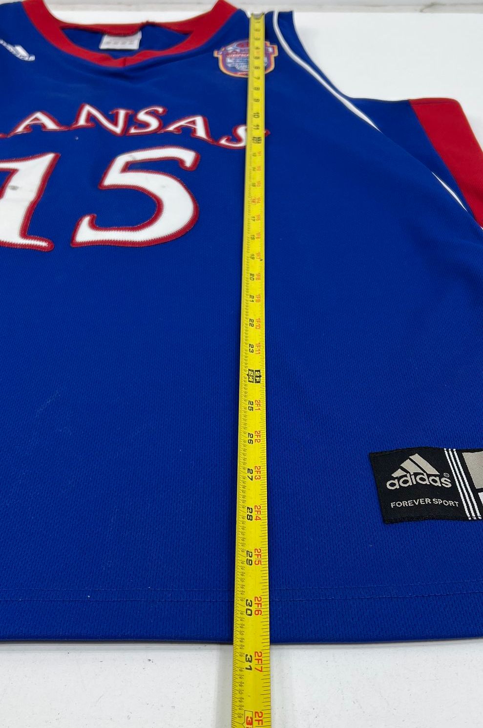 Vintage Y2K Adidas Kansas Jayhawks Blue Limited Edition #15 Jersey Mens L