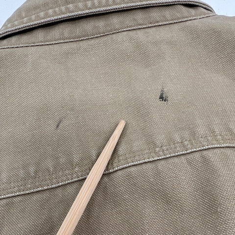 Carhartt Men's Tan Flannel Lined Canvas Shirt Jacket Workwear Size XL