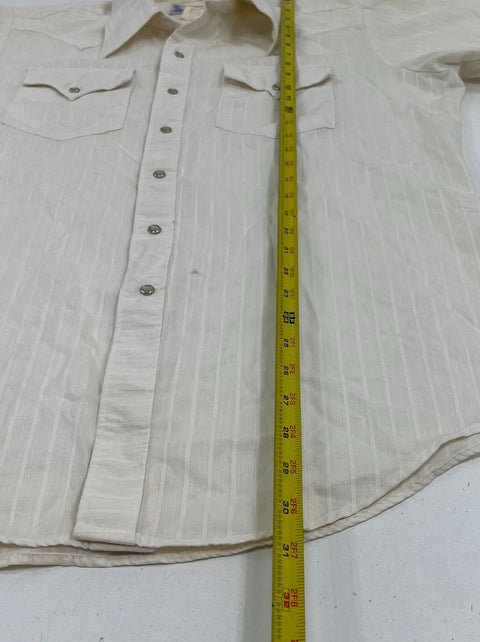 Vintage 70s/80s Lot of 2 Western Pearl Snap Shirts Big Smith Tru-West Sz L