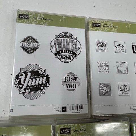 Stampin' Up! 11 Stamp Sets Lot Perfectly Preserved Pennant Parade Ciao Baby