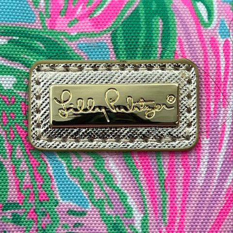 Lilly Pulitzer Pink Green Floral Insulated Cooler Bag Backpack Gold Hardware