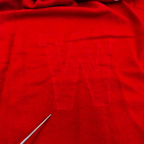 Vintage 60s Sand-Knit Wisconsin Badgers Wool Stadium Blanket W Logo Red