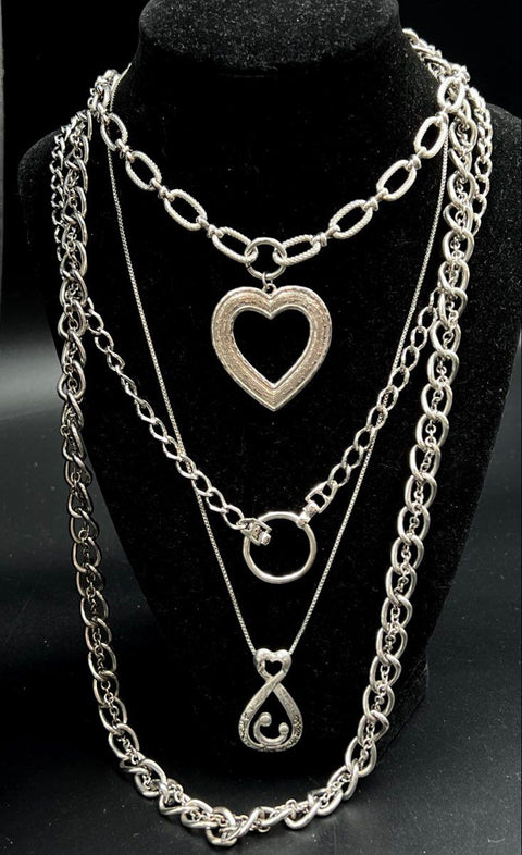 Vintage & Modern Costume Jewelry Lot of 12 Necklaces Silver Tone Faux Pearl