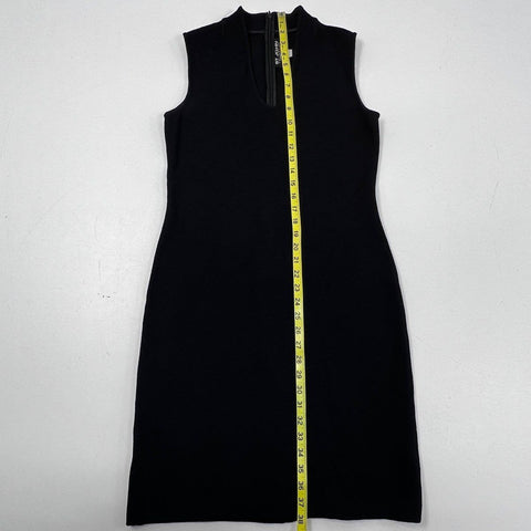 Vintage Y2K St. John Collection Women's Black Santana Knit Sleeveless Dress Sz 4