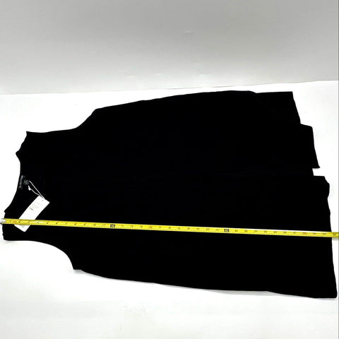 Eileen Fisher Women's Black Viscose Stretch Crepe Sleeveless Slit Dress Sz L NWT