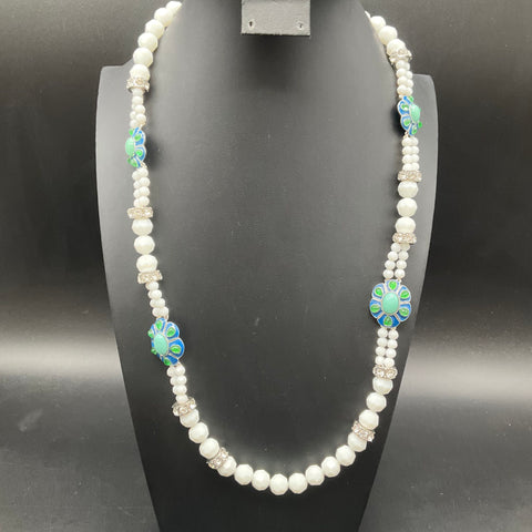 Ann Taylor Beaded Necklace Lot 3 Floral Enamel Fringe Gold Silver Tone Signed