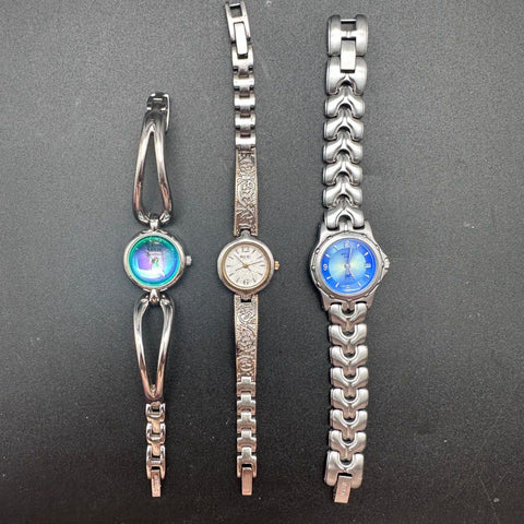 Relic Women's Watch Lot of 3 Western Sport Fashion Silver Tone Tin Extra Links