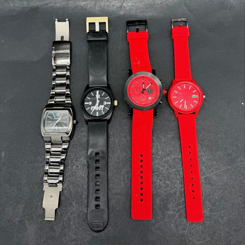 Lot of 4 Mens Watches Lacoste Neff Redline Zoo York Streetwear Style