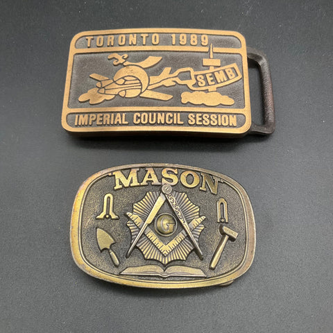 Vintage Shriner Masonic Jewelry Lot 20pc Pins Belt Buckles Tangier Moolah Ararat