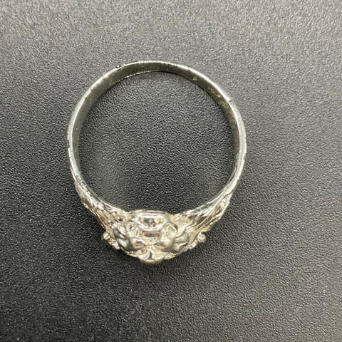 Silver Tone Men's Lion Head Statement Ring Size 13.5