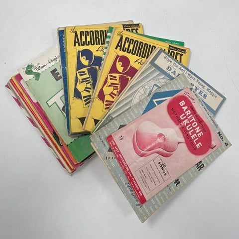 Lot of 25+ Vintage Mid-Century Sheet Music Books Accordion Guitar Ukulele
