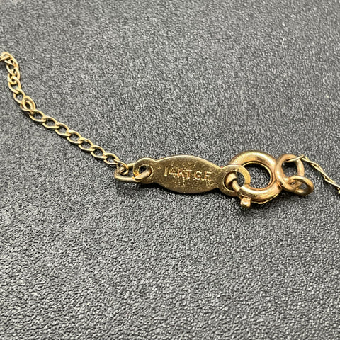 Vintage Marvel 12K Gold Filled Heart Necklace 1 Point Diamond 18" IOB