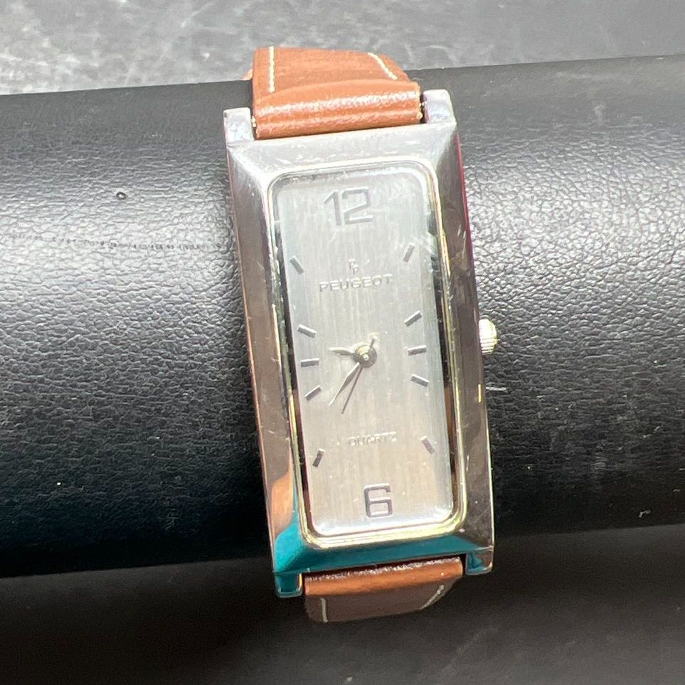 Peugeot 318 Brown Leather Band Wristwatch New Battery