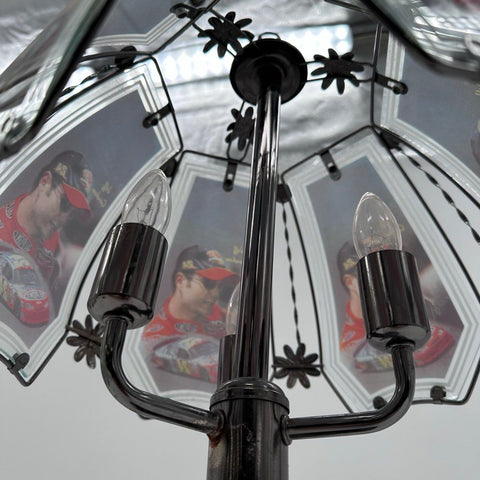 Jeff Gordon NASCAR 24 DuPont Glass Panel Table Lamp Light Fixture Untested