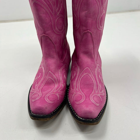 Roper Womens Pink Faux Suede Western Cowboy Boots Square Toe Size 7.5 NWT