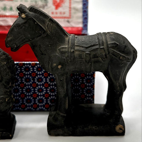 Vintage Chinese Terracotta Warriors & Horse 5-Piece Boxed Replica Set Xi'an