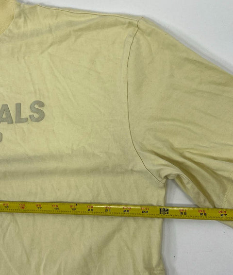 Fear of God Essentials Logo Back T-Shirt Yellow Relaxed Fit Sz S