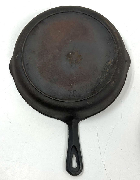 Lodge 10.25" & Unmarked 8" Cast Iron Skillet Pan Lot 2 Piece Set