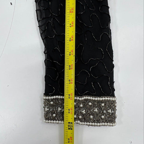 Vintage 80s Laurence Kazar Silk Pearl Beaded Evening Jacket Sz XL