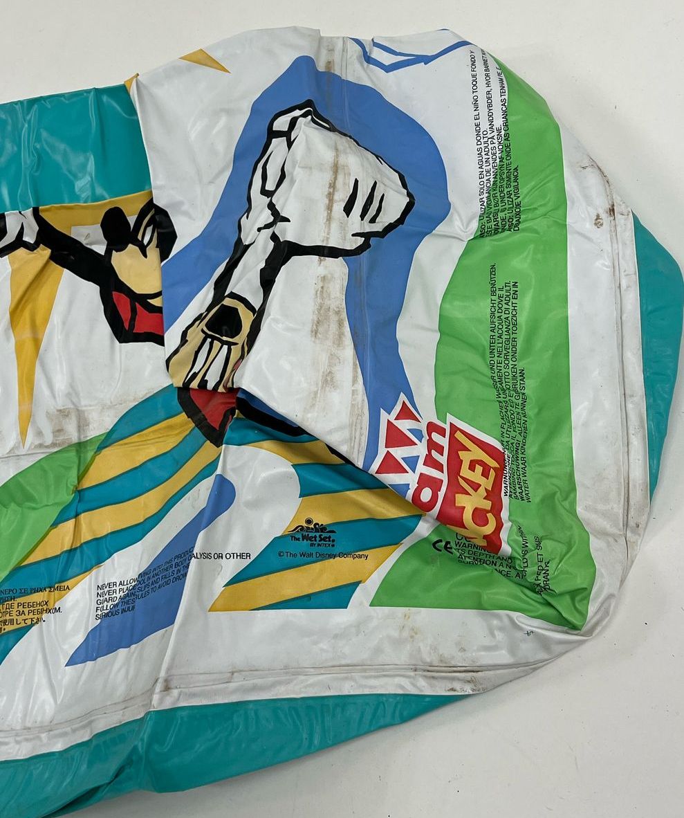 IOB Vintage Disney Blow Up Kids Pool Team Mickey 54"x12" POOL ONLY - USED