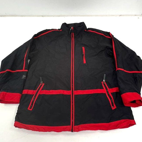 Vintage 90s NASCAR National Oil Seals Embroidered Jacket Black Red Men's Size XL