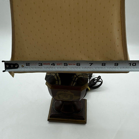 Traditional Urn Style Table Lamp Rose Motif Tapered Fabric Shade Accent Lamp