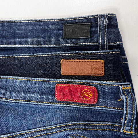 Paige & AG Adriano Goldschmied Women's Jeans & Shorts Lot Blue Tan Sz 26 27