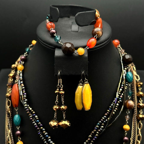 Mixed Costume Jewelry Lot 25+ Pcs Windsor Rhinestone Floral Enamel Beaded