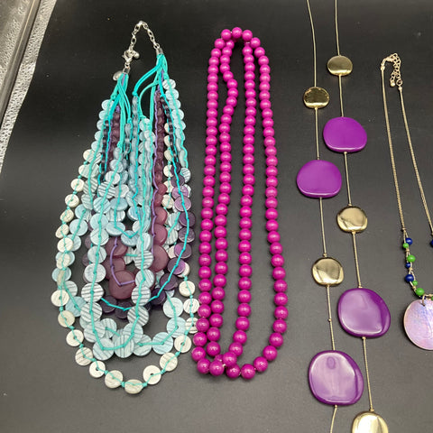 Chico's NW Boho Statement Necklaces Jewelry Lot 10 Beaded Shell Colorful Fashion