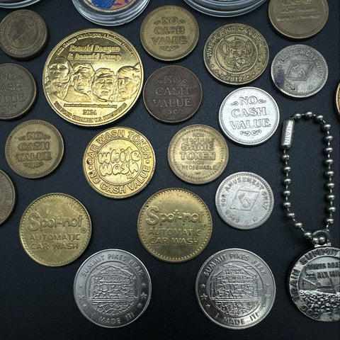 Challenge Coin Token Lot Military Pikes Peak Arcade Exonumia 55+ Piece Vintage