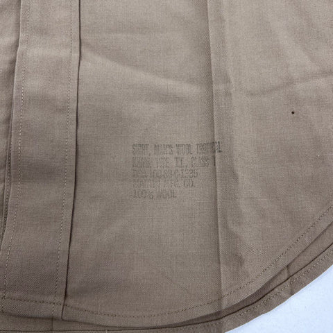 Vintage 1968 US Army Men's Khaki Wool Tropical Long Sleeve Shirt Sz 15 1/2