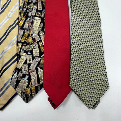 Lot of 10 Men's Neck Ties Mixed Brands The Beatles Arrow Novelty Paisley Silk