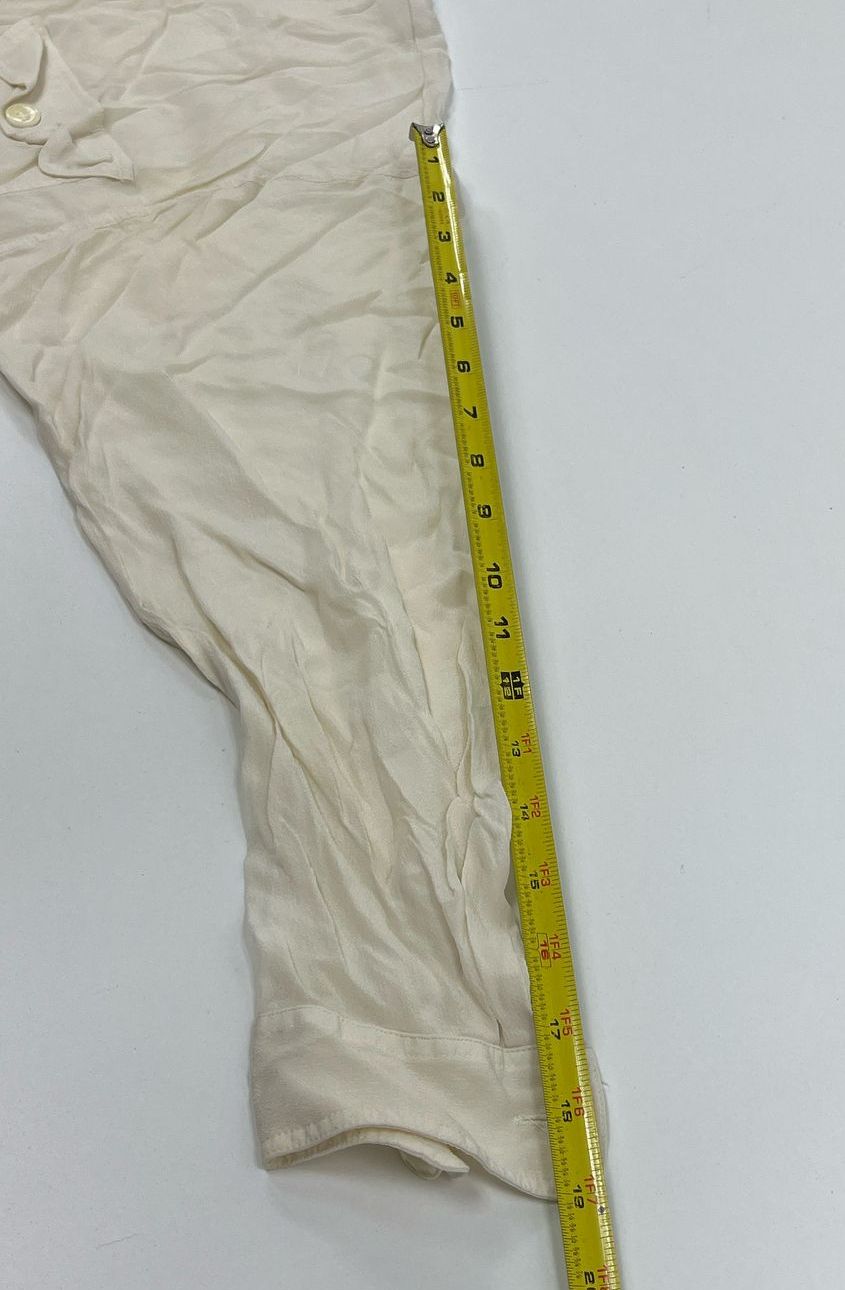 VTG Women's Dior Sheer Ivory 100% Rayon Button Up Long Sleeve Blouse - Size 8