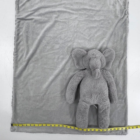Pottery Barn Kids Plush Elephant & Matching Blanket Set Grey 2 Pieces