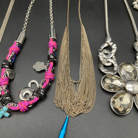 Mixed Costume Fashion Jewelry Lot of 12 Necklaces Vintage to Modern 1.18 lbs