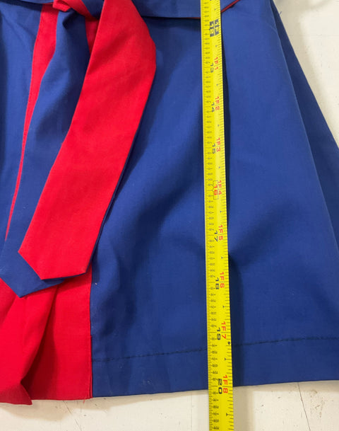 Vintage Plum Blossoms Blue & Red Chinese Souvenir Asian Robe Kid's Size 4 NWT