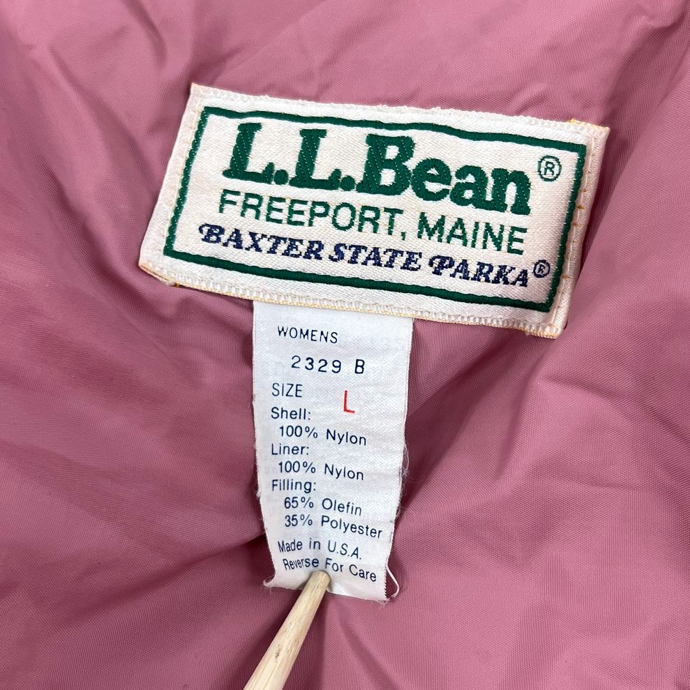 Vintage 80s LL Bean Mauve Baxter State Parka Insulated Hooded Jacket Womens L