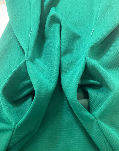 Abe Schrader by Belle Saunders Green Dress & Jacket Set Suede Trim Sz 18 Vintage