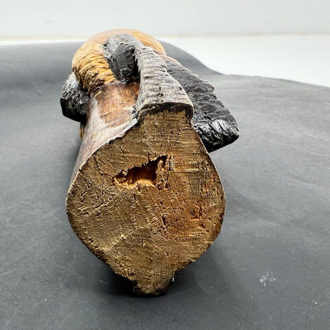 Vintage Hand Carved Wood Jamaican Rastafarian Man Bust Sculpture Folk Art 9"